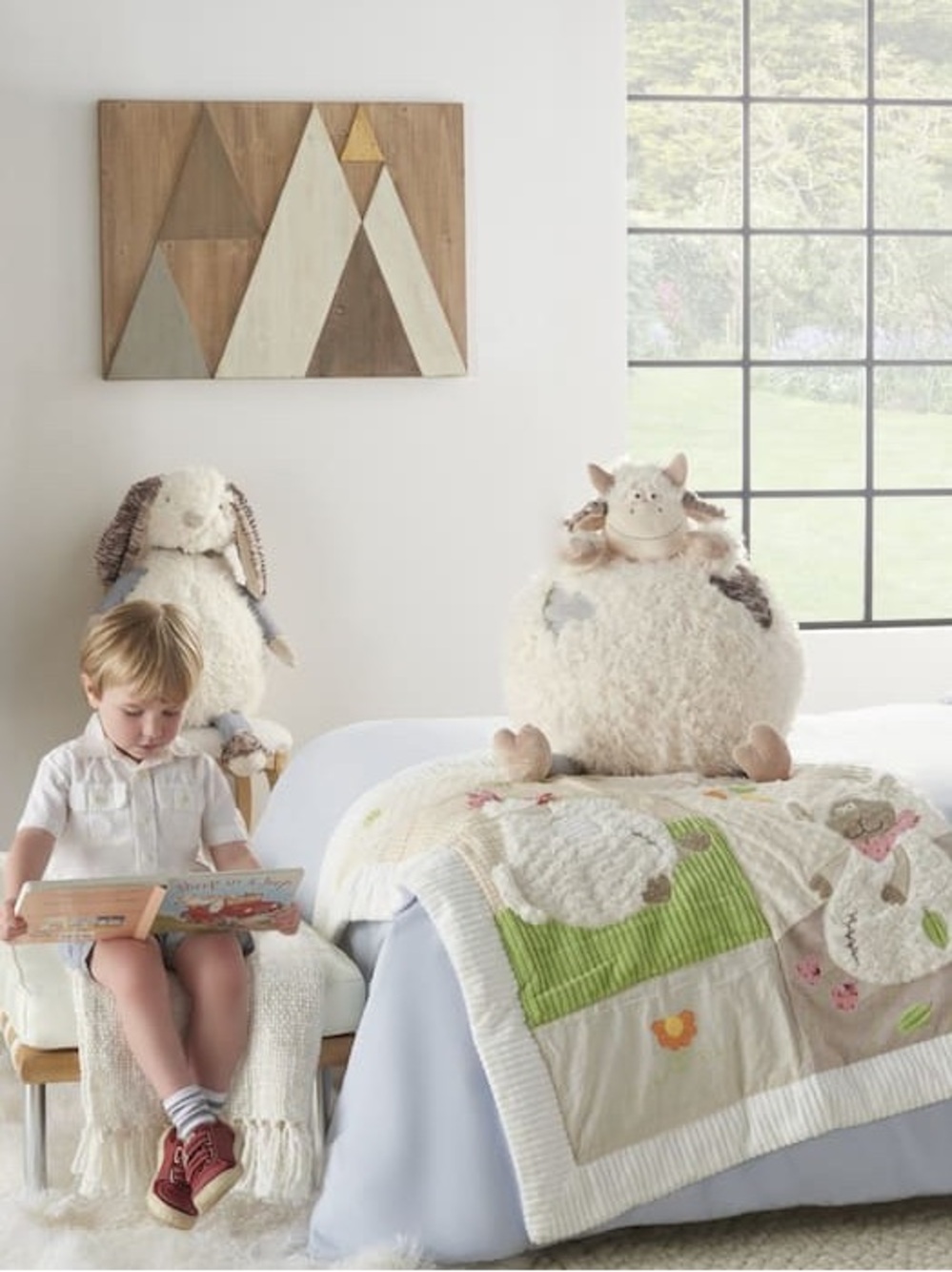 Mina Victory Round Cow Plush Animal Pillow - Cream with Brown Accents - Picture 2 of 10